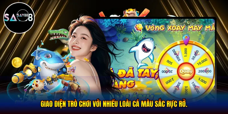 *Giao diện trò chơi với nhiều loài cá màu sắc rực rỡ.*